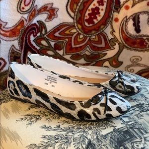 Black and White Cheetah Print Topshop Flat